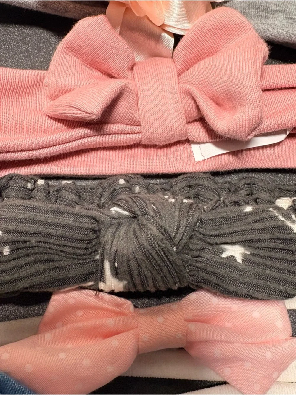Girls' Floral & Bow Headband Set‎ - Pink, Gray, Blue, White